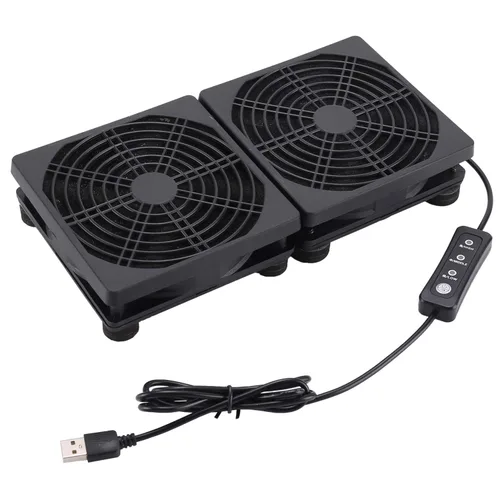 Miniatura 7 de Ventilador de enrutador de PC alimentado por USB de 4.724 in y 5 V con controlador de velocidad, ventilador de enfriamiento de alto flujo de aire
