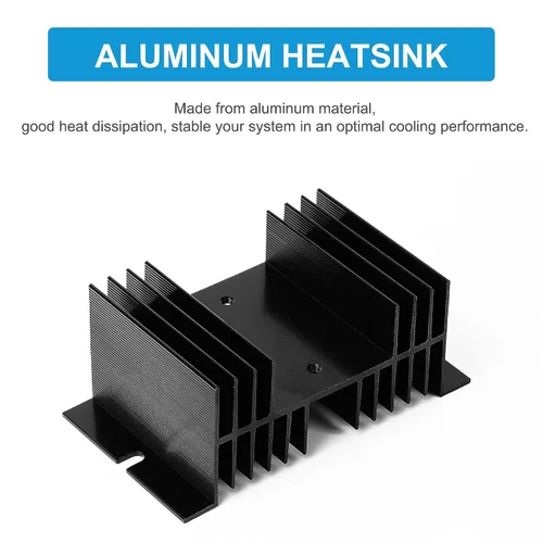 Miniatura 2 de uxcell Disipador de calor de aluminio negro 4.9 "x 2.8" x 2"/12.5 x 7 x 5 cm Aletas de enfriamiento disipador de calor disipador de calor para relé