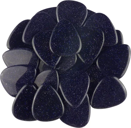 Miniatura 45 de Púa de guitarra o bajo de Obsidiana de Caoba en vidrio volcánico - 3.0 mm de calibre ultra pesado - Forma 351 - Púa exótica artesanal de gema