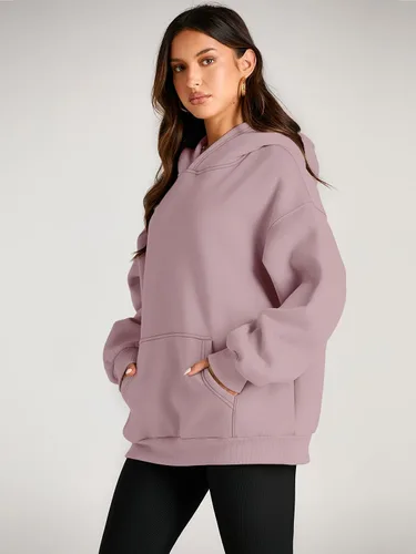 Miniatura 3 de Trendy Queen - Sudaderas extragrandes con capucha para mujer, suéteres de manga larga, sin botones, de vellón, de otoño, ropa de invierno