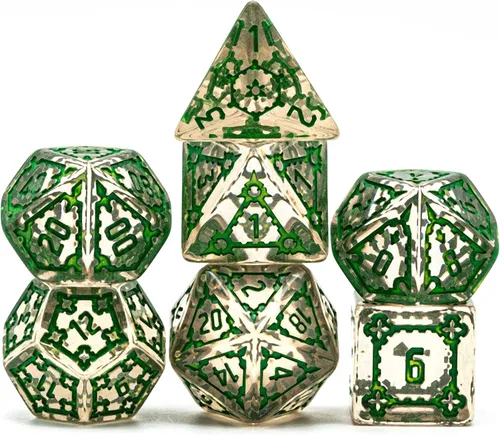 Miniatura 16 de Cusdie - Juego de 7 dados DND gigantes de 25 mm que brillan en la oscuridad, juego de dados poliédricos luminosos, dados D&D con bolsa de dados