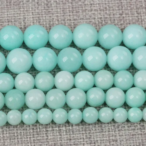 Miniatura 90 de 4MM 86 piezas cuentas sueltas de calcedonia azul aguamarina para hacer joyas, pulseras, collares Aguamarina azul