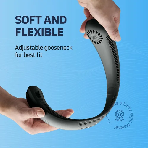 Miniatura 6 de NEXAIR Ventilador de cuello portátil de enfriamiento manos libres, ventilador de cuello ligero sin aspas, 3 velocidades, batería de 2400 mAh, tiempo