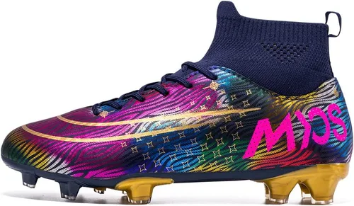 Miniatura 5 de JIEBUNIAO Botas de fútbol para hombre, tacos profesionales, zapatos de césped para mujer, tenis de entrenamiento de fútbol atlético para niños