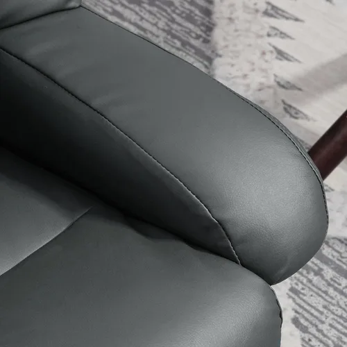 Miniatura 9 de HOMCOM Silla reclinable de masaje con otomana, reclinable giratorio de 360° y reposapiés, vibración de 10 puntos, silla reclinable de piel sintética