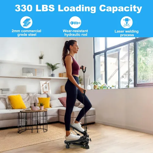 Miniatura 3 de TOPMAJOR Steppers para ejercicio en casa con capacidad de peso de 330 libras, bandas de resistencia y alfombrilla antideslizante para entrenamiento