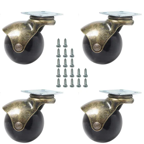Miniatura 10 de AAGUT Juego de 4 ruedas giratorias de bola de 2 pulgadas con 5/16 pulgadas x 1-1/2 pulgadas (0.315 x 1.496 in) con enchufes de metal de repuesto