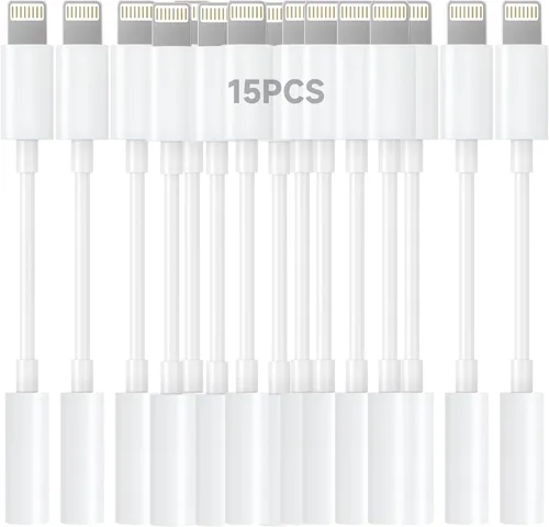 Miniatura 11 de Adaptador Lightning a conector de auriculares de 0.138 in con certificación MFi de Apple, calidad de audio premium y chip DAC para escuchar música