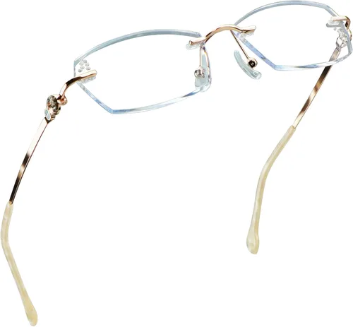 Miniatura 13 de LifeArt Lentes de lectura con bloqueo de luz azul sin montura con lente personalizada que reducen la fatiga ocular con diamantes elegantes