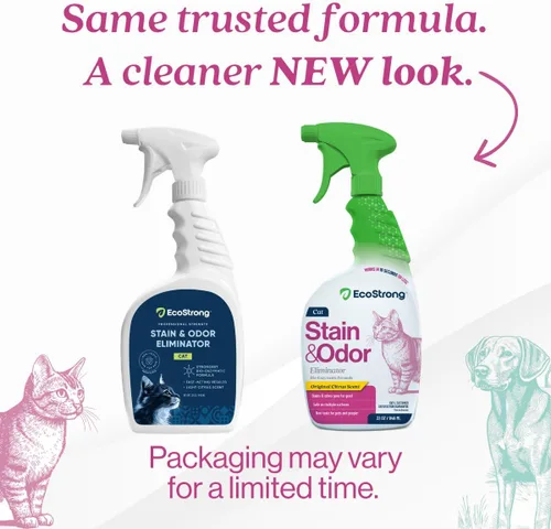 Miniatura 2 de Eco Strong Eliminador de manchas y olores de gatos Neutralizador de olores de orina enzimática – Quitamanchas para alfombras, cajas de arena, ropa