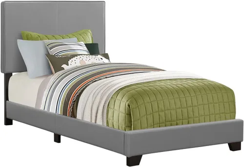 Monarch specialties , Cama, aspecto de cuero, plata, individual plateado