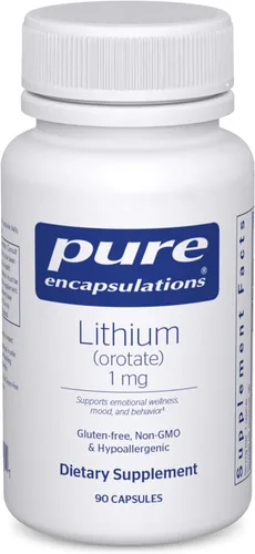 Pure Encapsulations Litio (Orotato) 1 mg | Apoyo para la calma y el comportamiento | 90 Cápsulas