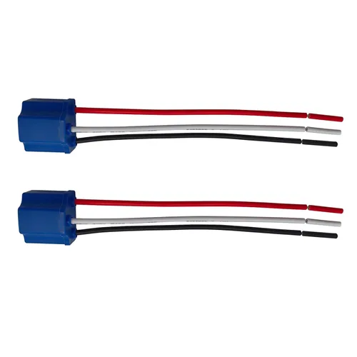 Miniatura 3 de Audak 2 piezas H4 9003 HB2 enchufes de arnés de cableado de cerámica de alta resistencia con conector hembra para faros comunes o antiniebla