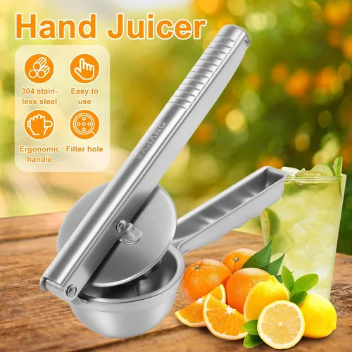Miniatura 2 de Exprimidor de limón de acero inoxidable, exprimidor manual de prensa manual con mango ergonómico, prensa de ajo, extractor de frutas a prueba