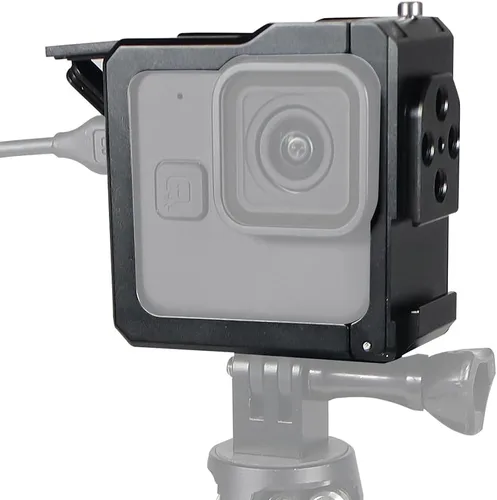 Miniatura 9 de Marco protector de jaula para GoPro Hero 11 Black Mini, aleación de aluminio, agujero de extensión de 1/4 pulgadas, carcasa de jaula de cámara
