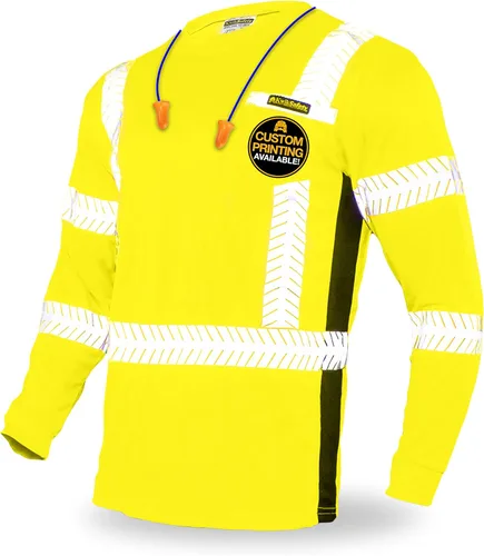 KwikSafety - Charlotte, NC - Camisas de seguridad de manga larga de edición limitada [Cinta de espina de pescado de lujo] Clase 3 Cumple con ANSI