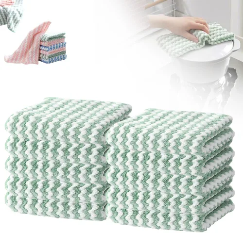 Miniatura 10 de Wegodal Paño de Limpieza de Microfibra Engrosado, Toallas Reutilizables y Lavables Mejoradas para Secar y Lavar Platos, Toallas de Cocina