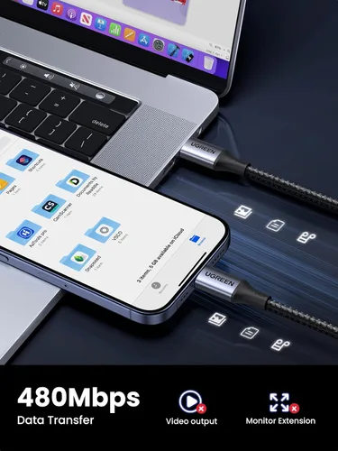 Miniatura 6 de UGREEN Cable USB C a USB C de 240W, Cable de Carga Rápida USB C para iPhone 17 Pro Max/16, Samsung Galaxy S25/S24, MacBook Pro/Air, iPad