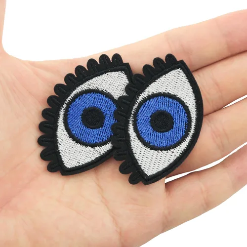 Miniatura 6 de Parche bordado de ojo azul FMHXG 10 piezas de ojos azules para coser en parches bordados, insignia para ropa, accesorios de ropa, parche