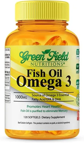 Greenfield Nutritions Aceite de pescado halal de 1000 mg, 300 mg de Omega 3 Halal, aceite de pescado peruano silvestre pequeño, vitaminas Halal, EPA
