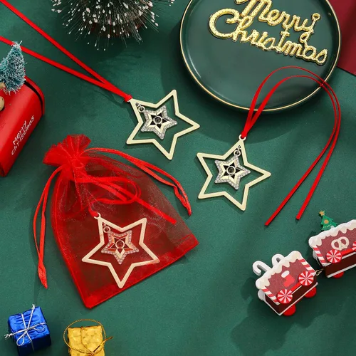Miniatura 2 de 3 adornos colgantes para árbol de Navidad, decoración de árbol de Navidad de metal, para fiestas en interiores, hogar, familia, fiesta de mascotas