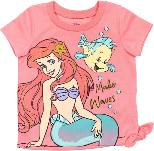 Miniatura 3 de Disney Frozen Moana Princess Tiana - Conjunto de camiseta con peplum floral y pantalones cortos de felpa francesa para niños pequeños a grandes