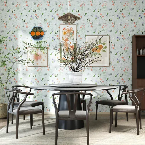Miniatura 6 de Timeet Papel tapiz vintage para despegar y pegar, papel tapiz floral bohemio, papel de contacto de mariposa, papel de pared autoadhesivo extraíble