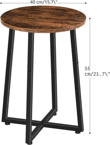 Miniatura 3 de HOOBRO - Mesa auxiliar redonda, mesa de acento con pedestal de metal resistente, mesita de noche redonda de 15.7", para sala de estar, dormitorio