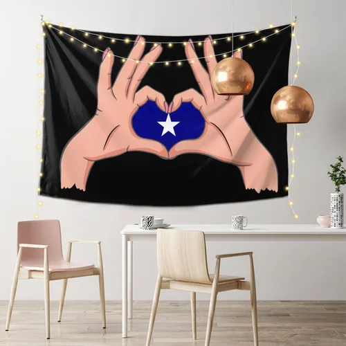 Miniatura 2 de LIFANGMI Holding A Heart Bonnie Blue Flag Tapestry Wall Hanging 60x40 Inch Bedroom Living Room Dormitory Home Decoration Wall Tapestry