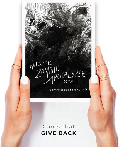 Miniatura 2 de Wunderkid - Tarjeta divertida de amor zombi, tarjeta de San Valentín o Halloween, para el apocalipsis zombi para novio, marido, esposa, él y ella