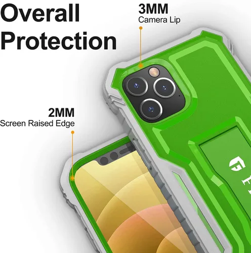 Miniatura 2 de FITO - Funda protectora de doble capa a prueba de golpes y cuerpo completo con protector de pantalla, soporte integrado
