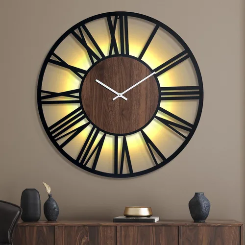 Miniatura 15 de Reloj de pared grande de 20 pulgadas de metal con voz y sensor de luz nocturna, luz en la oscuridad, silencioso, sin tictac, funciona con batería