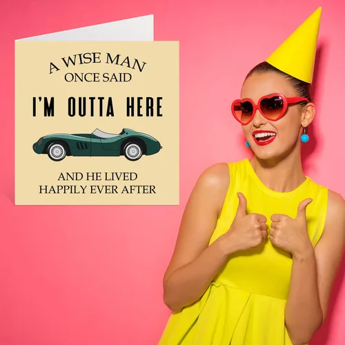 Miniatura 7 de Stuff4 Divertida tarjeta de jubilación para hombres – A Wise Man Once Said I'm Outta Here – Tarjeta humorística de 5.7 x 5.7 pulgadas