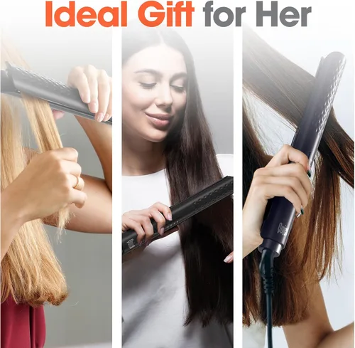 Miniatura 9 de Quico Plancha para el cabello, alisadora de cabello de viaje global de 110-240 V para mujeres, calentamiento rápido en 15 segundos, plancha plana