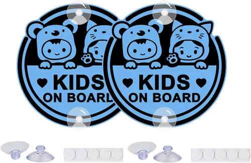 Miniatura 8 de Adhesivo para automóvil de bebé a bordo, 2 unidades, para niños a bordo, súper fuerte, reflectante, para dos bebés en el automóvil, calcomanías