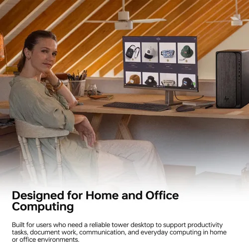 Miniatura 7 de HP OmniDesk M02 Tower Desktop para uso doméstico y oficina, AMD Ryzen 7 8700G Rendimiento para productividad, 16 GB DDR5 RAM, 1 TB SSD, Windows 11