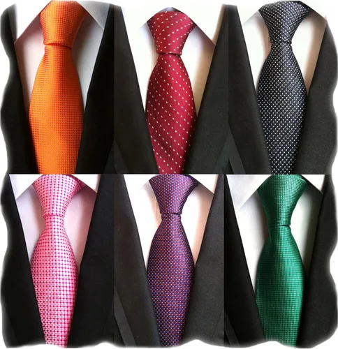 Miniatura 120 de WeiShang Lote de 6 corbatas clásicas de seda para hombre, corbatas tejidas jacquard