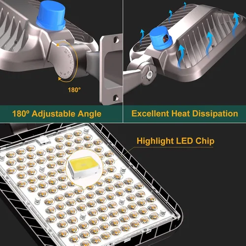 Miniatura 5 de Iluminación de estacionamiento LED de 320W (350 * 1W) (48000Lm Eqv 1200W HID/HPS) 150LM/W Luces de estacionamiento de montaje en brazo al aire libre