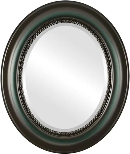 Miniatura 26 de OVALCREST Espejo de pared ovalado biselado para decoración del hogar, estilo patrimonial, espray plateado, dimensiones exteriores de 25 x 29 pulgadas