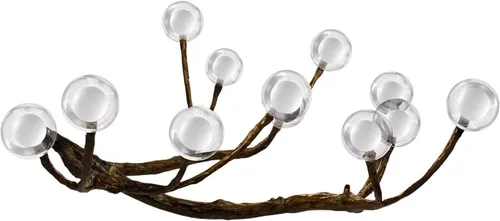 Miniatura 8 de Moderno candelabro Sputnik de burbujas de cristal, 12 luces, ramas de madera de mediados de siglo, lámparas de techo, lámpara de techo industrial