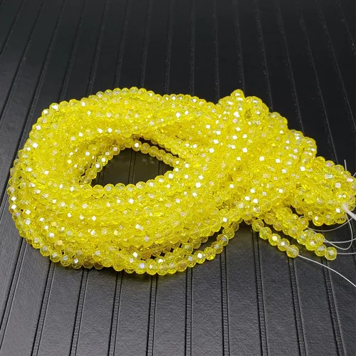 Miniatura 25 de Cuentas de vidrio Rondelle de 0.079 in para hacer joyas, cuentas espaciadoras de Briolette Crytal facetadas para pulseras, collares, aretes