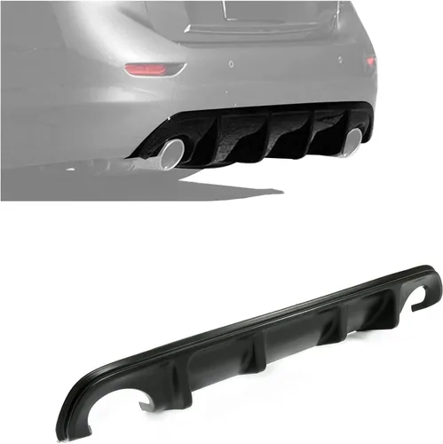 HECASA Difusor trasero compatible con Infiniti Q50 2014-2017 parachoques alerón divisor plástico negro
