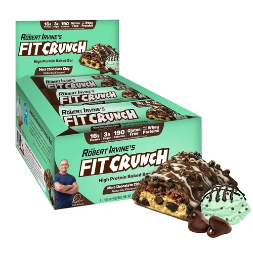 Miniatura 13 de FITCRUNCH - Barras de proteínas para aperitivo de tamaño snack, barra horneada de 6 capas, 4 g de azúcar, sin gluten y centro suave de pastel