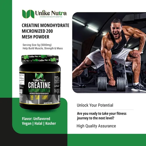 Suplemento en polvo de monohidrato de creatina pura, sin sabor, apoya la energía muscular a granel, la recuperación y la fuerza, suplemento de