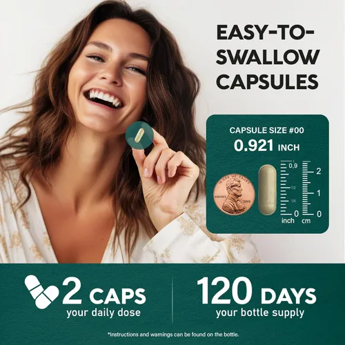 Miniatura 5 de Cápsulas de Suplemento de Melena de León - Melena de León Orgánica - Fabricado en Estados Unidos - Extracto de Cuerpos Fructíferos - 1200 mg, 25%
