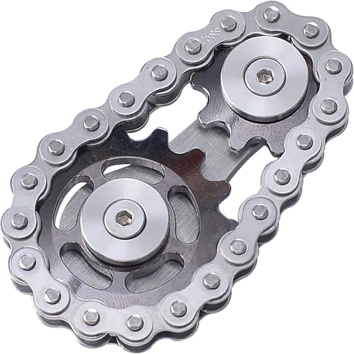 Miniatura 8 de Juguete giratorio para ansiedad con cadena de piñón de metal, juguete para ansiedad para aliviar el estrés y la ansiedad, engranajes de cadena