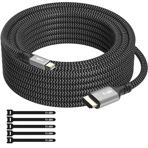 Cable Mini DisplayPort a HDMI 4K de 15 pies, [4K a 60Hz, enchufes chapados en oro, carcasa de aluminio, trenzado de nailon], cable Mini DP a HDMI,