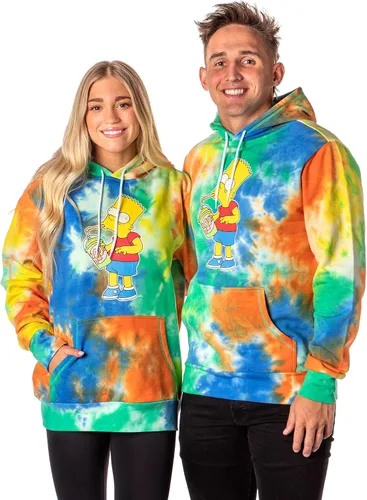 Miniatura 5 de Mad Engine The Simpsons Bart Squishee Brain Freeze Tie Dye - Sudadera con capucha para hombre, Multi colorido