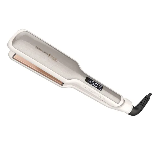 Remington Shine Therapy - Alisadora de cabello de 2 pulgadas, plancha alisadora infundida con aceite de argán y queratina, plancha alisadora