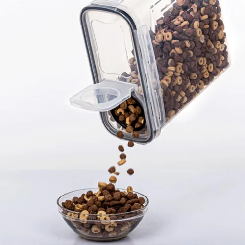 Miniatura 3 de Dispensador de cereales, dispensador de arroz, 4 unidades, recipientes herméticos para almacenamiento de arroz, dispensador de cereales para harina